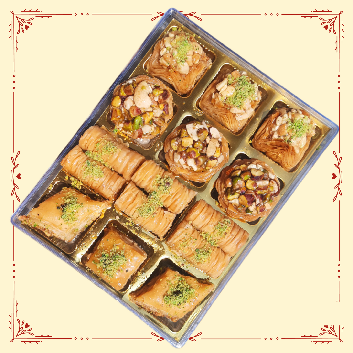 12 pcs Assorted Baklava Gift Box