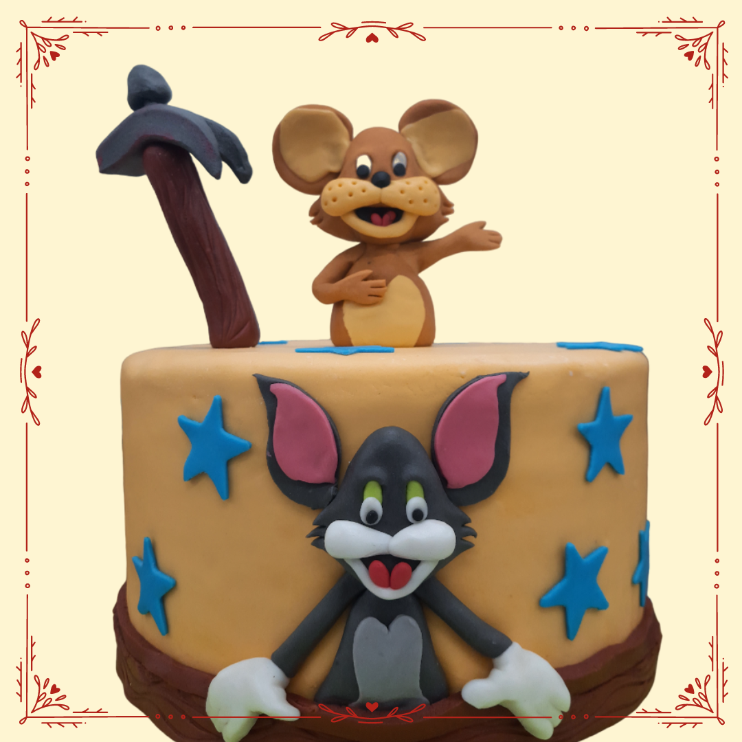 Tom and jerry themed cake