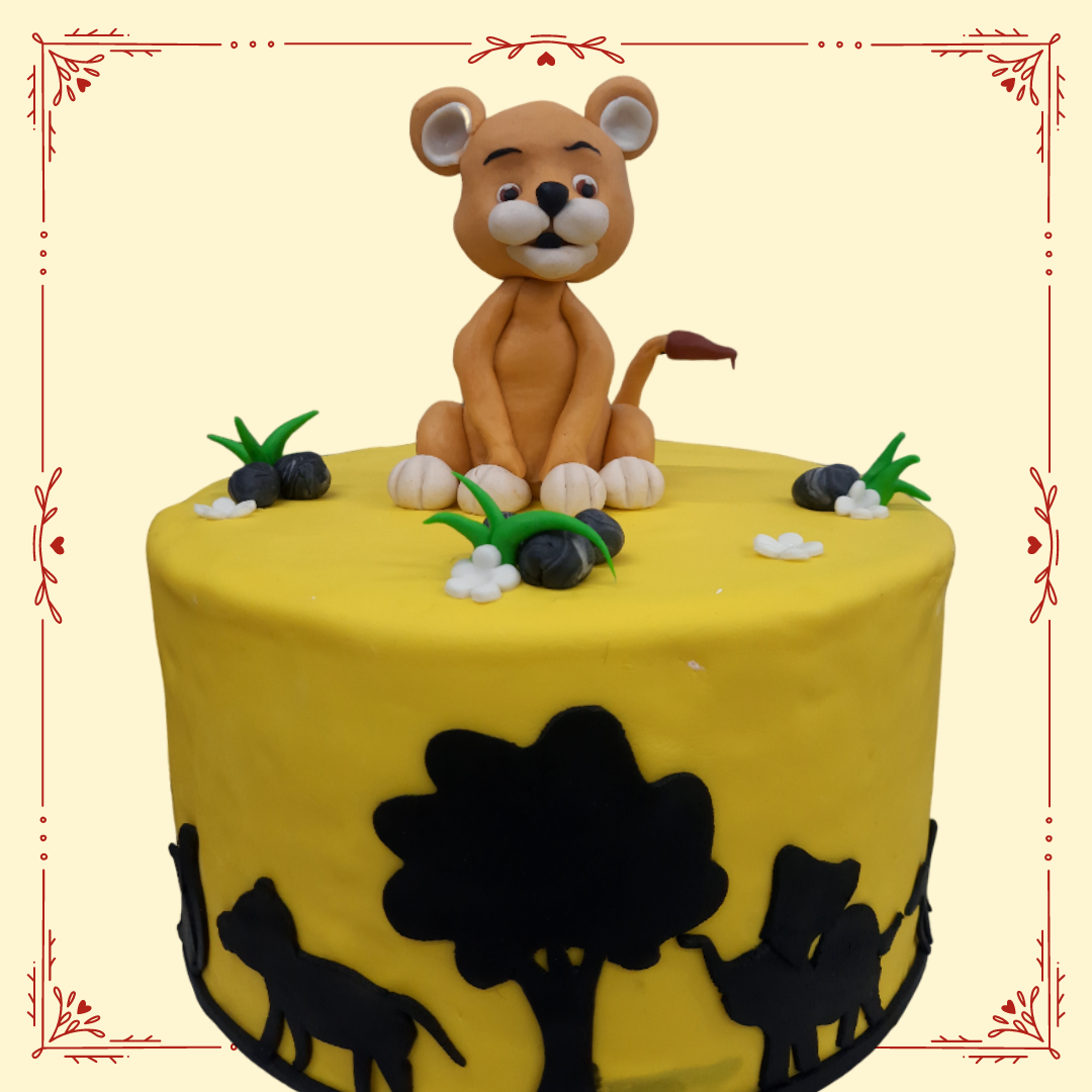 Baby tiger themed cake