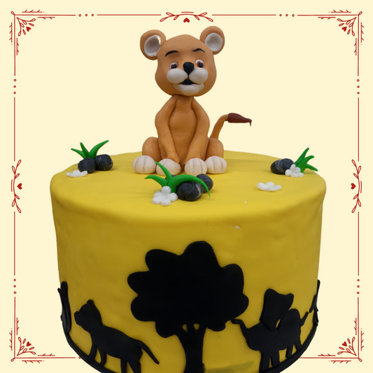 Baby tiger themed cake